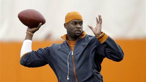 Former University of Texas and NFL quarterback Vince Young during...