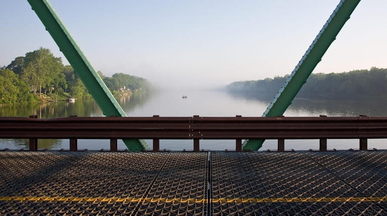 This bridge in New Hope, Pennsylvania, overlooks the Delaware River,...