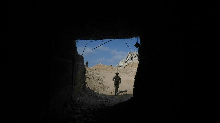 A view of a tunnel which the military says Hamas...