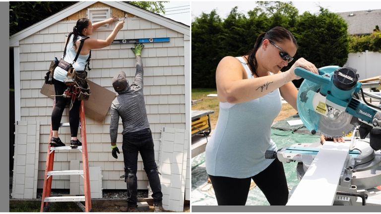 Gina Farese, CEO at Marcor Construction, at a work site July...