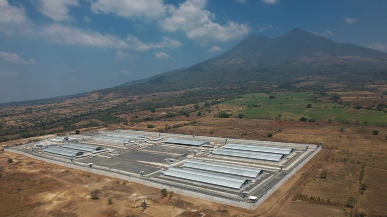 A mega-prison known as Detention Center Against Terrorism (CECOT) stands...