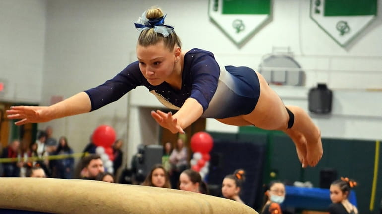 Plainview-Old Bethpage JFK sophomore Marisa Schlossman won the vault with...