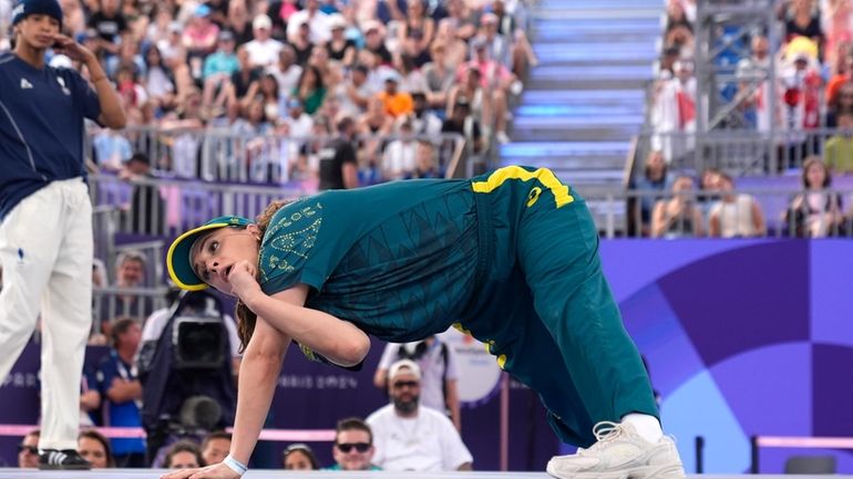 Australia's Rachael Gunn, known as B-Girl Raygun, competes during the...