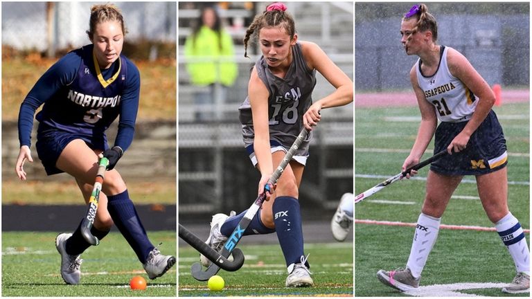 (From left) Caeley Monez of Northport, Katelyn Murtha of Eastport-South...