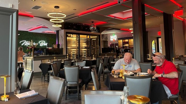 Inside Mangia E Bevi, an upscale Italian restaurant in Massapequa...