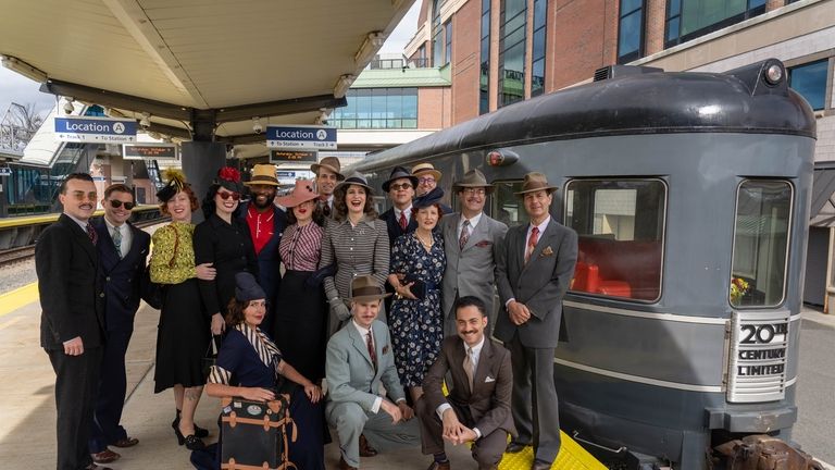 Attendees dress in throwback attire on a 20th Century Limited excursion...