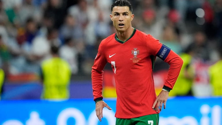 Portugal's Cristiano Ronaldo during a round of sixteen match between...