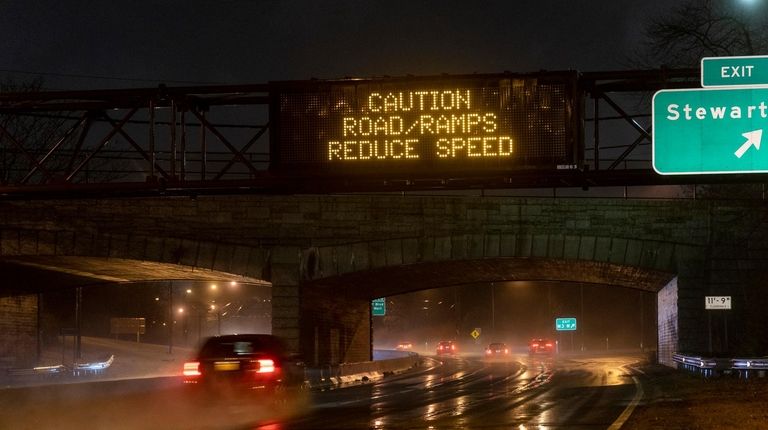 The storm made for a soggy early Monday commute on...