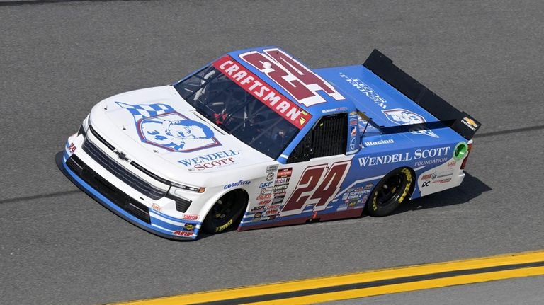 Rajah Caruth (24) during qualifying for a NASCAR truck series...