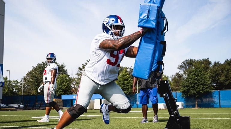Dexter Lawrence at Giants training camp on Aug. 14, 2020.