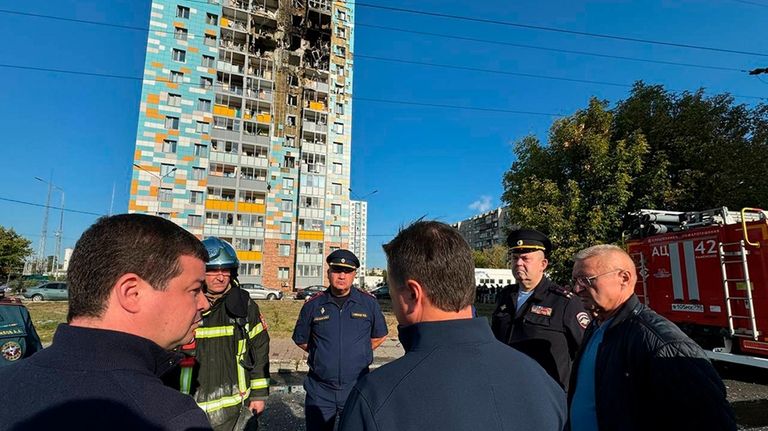 This photo released by Moscow Region Governor Andrei Vorobyev official...