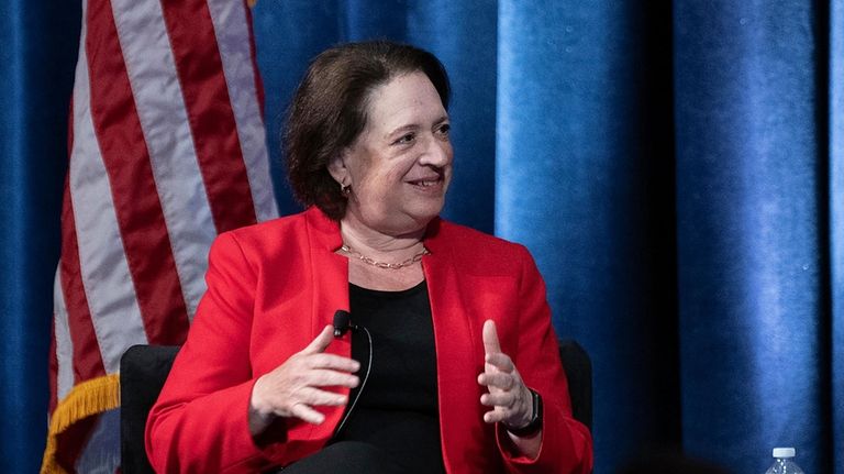 U.S. Supreme Court Justice Elena Kagan sits on a panel...