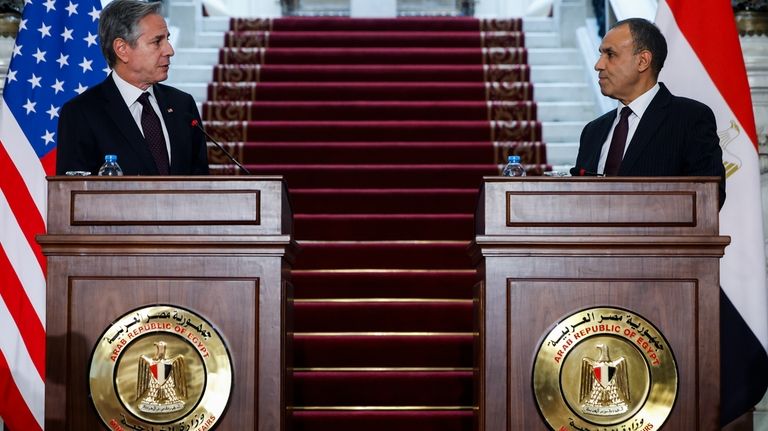 U.S. Secretary of State Antony Blinken, left, and Egypt's Foreign...