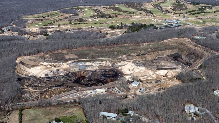 The Noyack sand mine, known as Sand Land, seen in 2016.