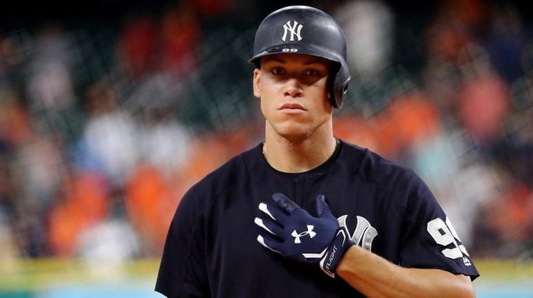 New York Yankees right fielder Aaron Judge looks on after walking News  Photo - Getty Images