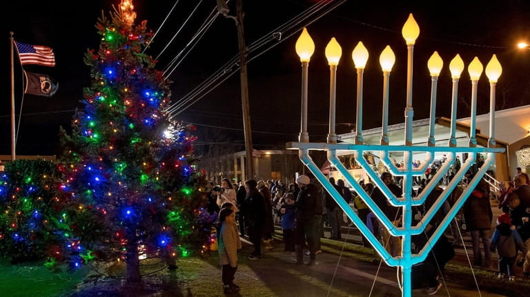 The lighting of the Christmas tree and the menorah is...