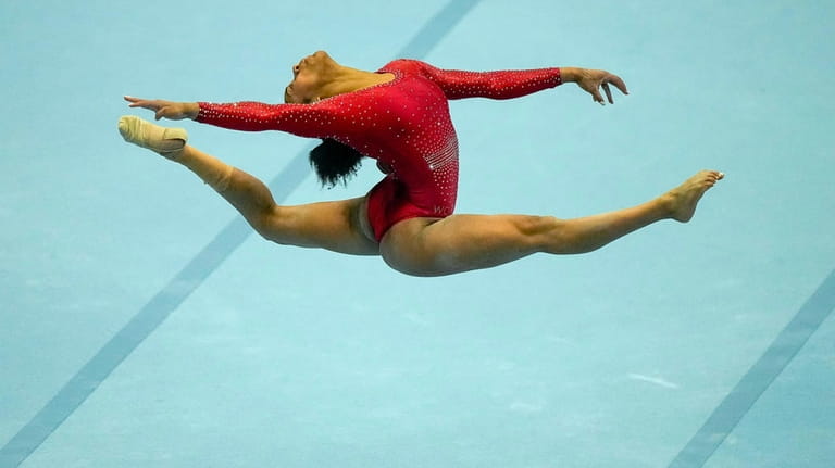 Skye Blakely competes on the floor exercise during the U.S....