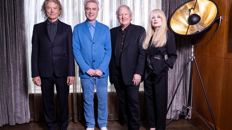 Jerry Harrison, from left, David Byrne, Chris Frantz and Tina...