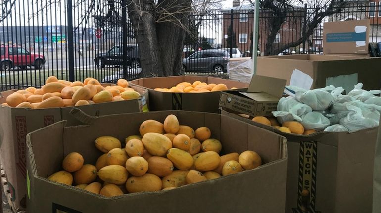 Fresh produce being distributed.