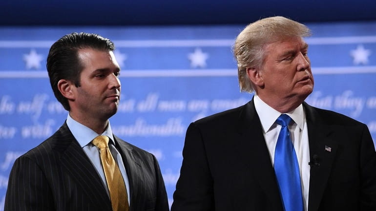 Donald Trump Jr. and his father, Donald Trump, on Sept....