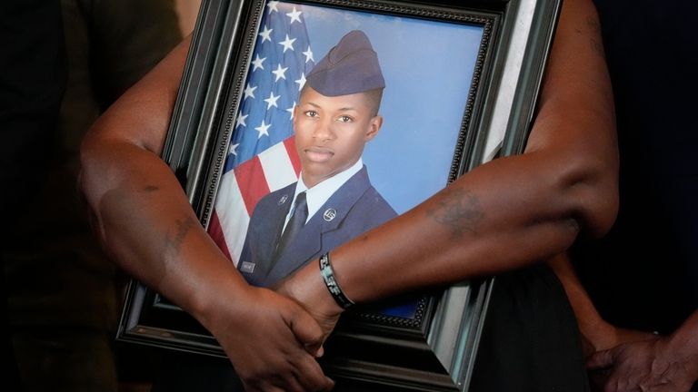 Chantemekki Fortson, mother of slain Roger Fortson, a U.S. Air...