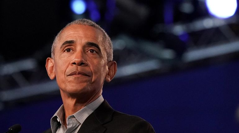 Barack Obama speaks during day 9 of COP26 on Nov....