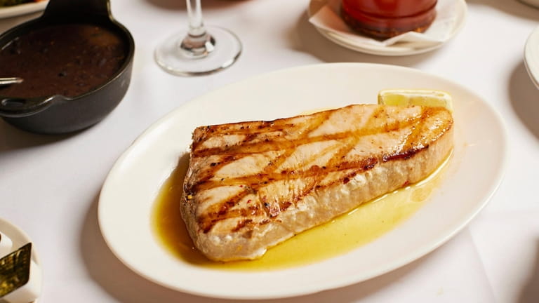 Wood-grilled swordfish at Luso in Smithtown.