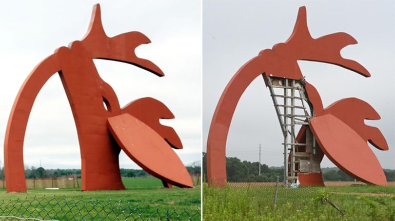 The Stargazer sculpture along County Road 111 in Manorville was built...