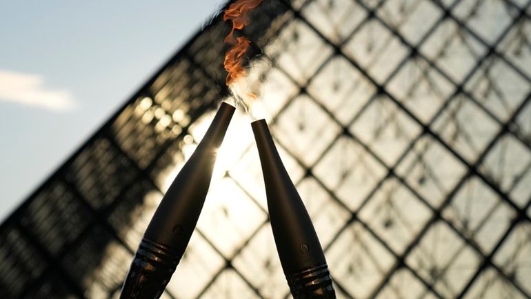 FILE -The Olympic torch is seen during a relay in...