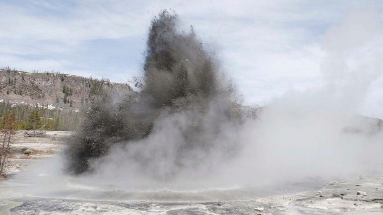 In this image released by the USGS agency, a hydrothermal...