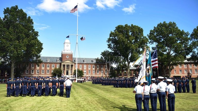 Members of the U.S Coast Guard Academy class of 2019...