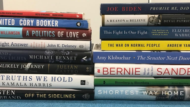 A stack of the books written by the Democratic candidates...