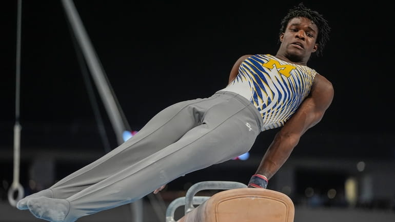 Fred Richard performs on the pommel horse during the U.S....