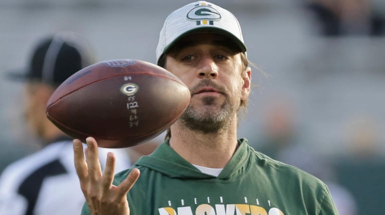 Green Bay Packers' Aaron Rodgers before a preseason game against...
