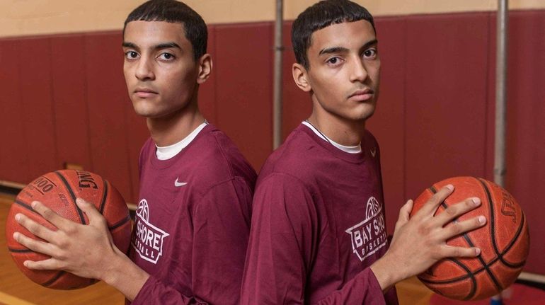 Bay Shore's Jose Rivera, left, and Angel Rivera pose for...