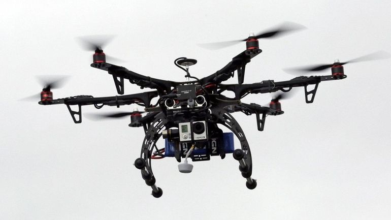 A drone is pictured during a demonstration in Brigham City,...