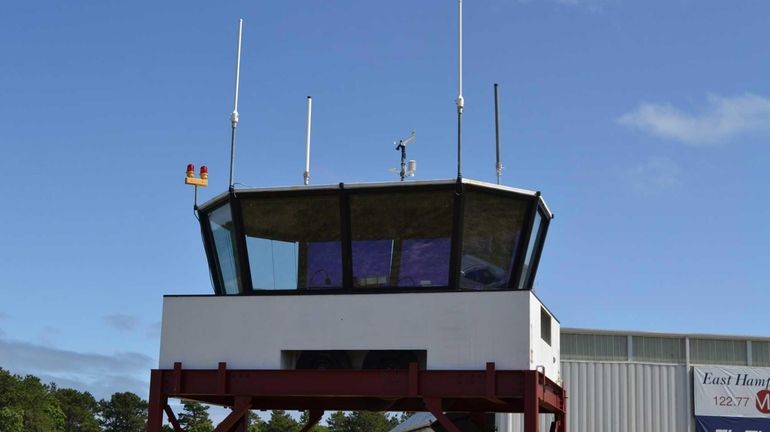 The new seasonal control tower at East Hampton Airport. The...