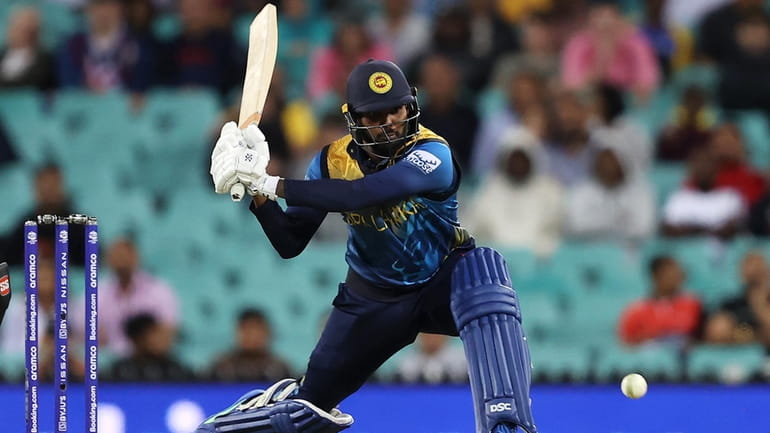 Wanindu Hasaranga of Sri Lanka bats during the ICC Men's...