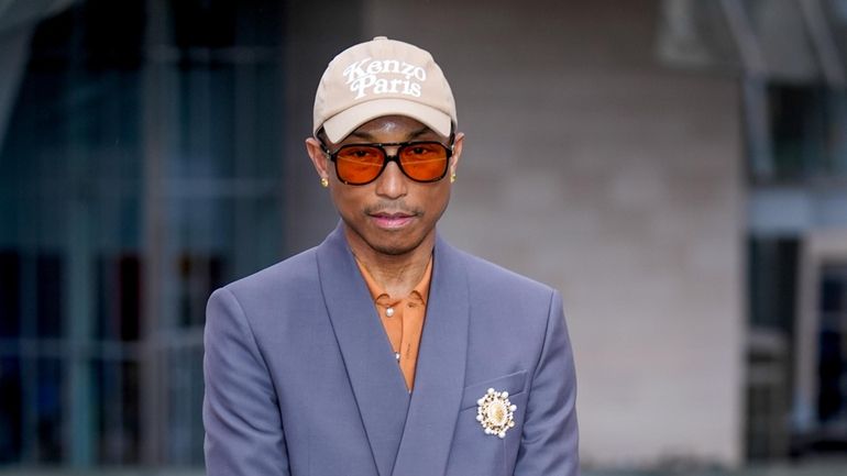 Pharrell Williams upon arrival at the Louis Vuitton Foundation on...