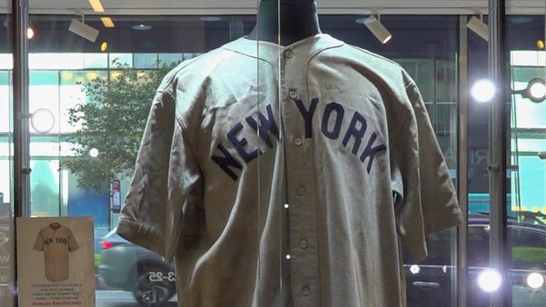 Babe Ruth's "called shot" Yankees jersey is up for bid online...