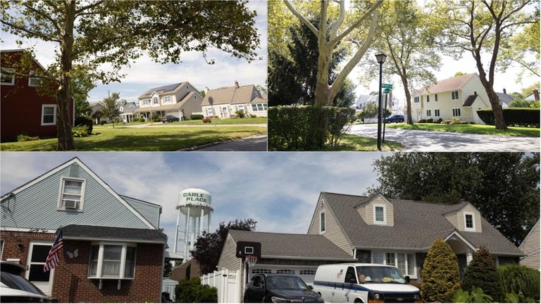 Homes along Mitchell Avenue, top, and Winnie Court in Carle...