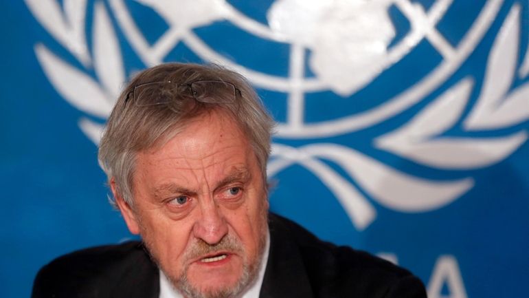 Nicholas Haysom, then United Nations envoy in Afghanistan, speaks during...