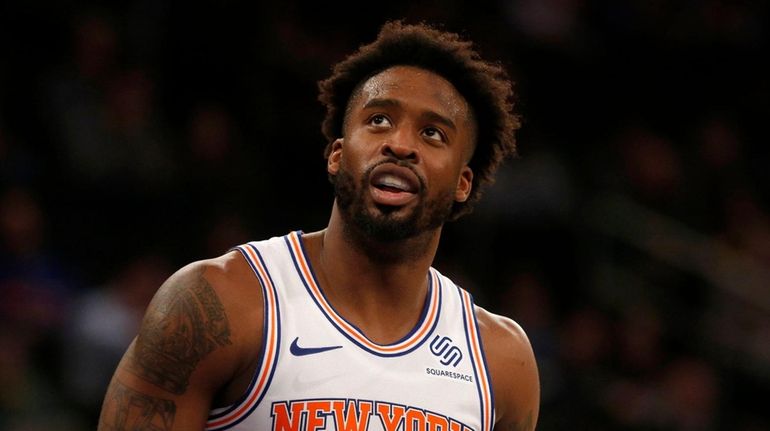 Wesley Matthews #23 of the New York Knicks looks on...