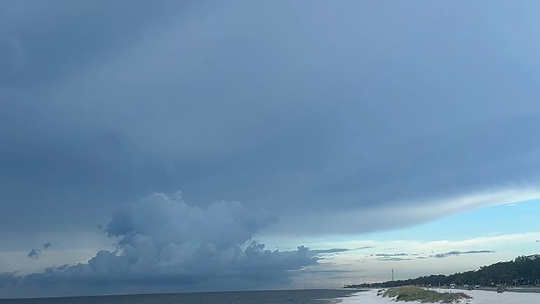 Weather begins to form from Tropical Storm Francine on the...