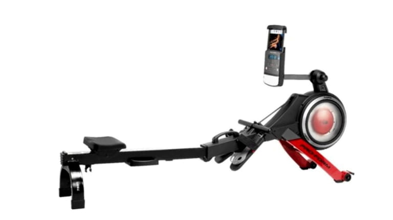 The ProForm 750R rowing machine can fold up for easy...