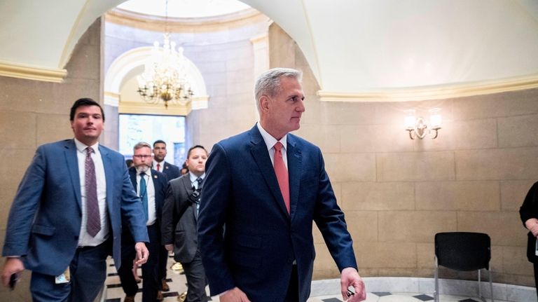 House Speaker Kevin McCarthy of Calif., leaves his office on...