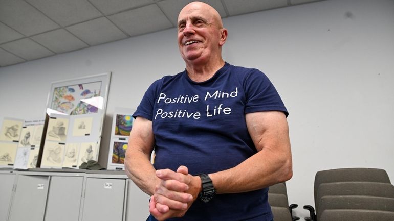 Joe Glorioso, 74, leads a fitness class at the Rose...