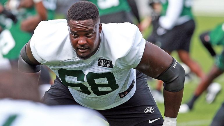 Greg Senat at Jets training camp in Florham Park, New...