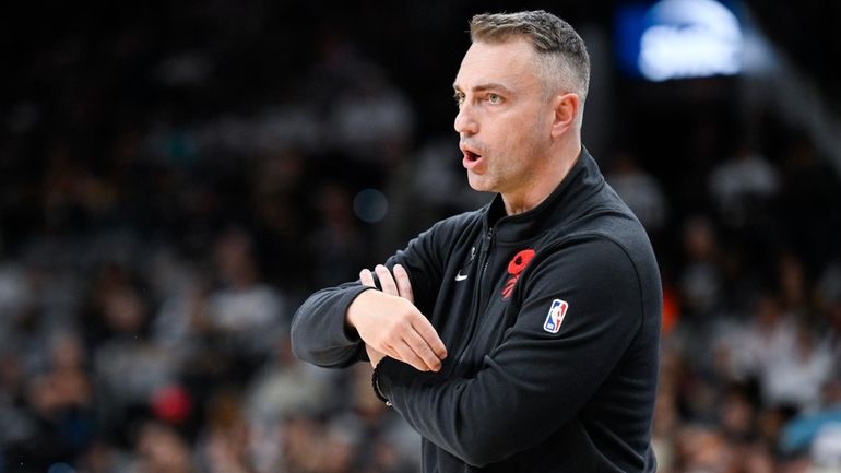 Raptors head coach Darko Rajakovic watches his team during the...