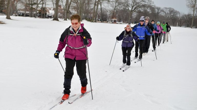 Kim Shultze (left), of the Long Island Cross Country Ski...